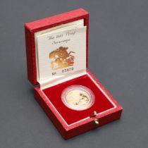 AN ELIZABETH II PROOF SOVEREIGN. 1985.