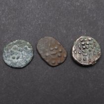 BRITISH IRON AGE, DUROTRIGES, STATER AND TWO OTHERS.