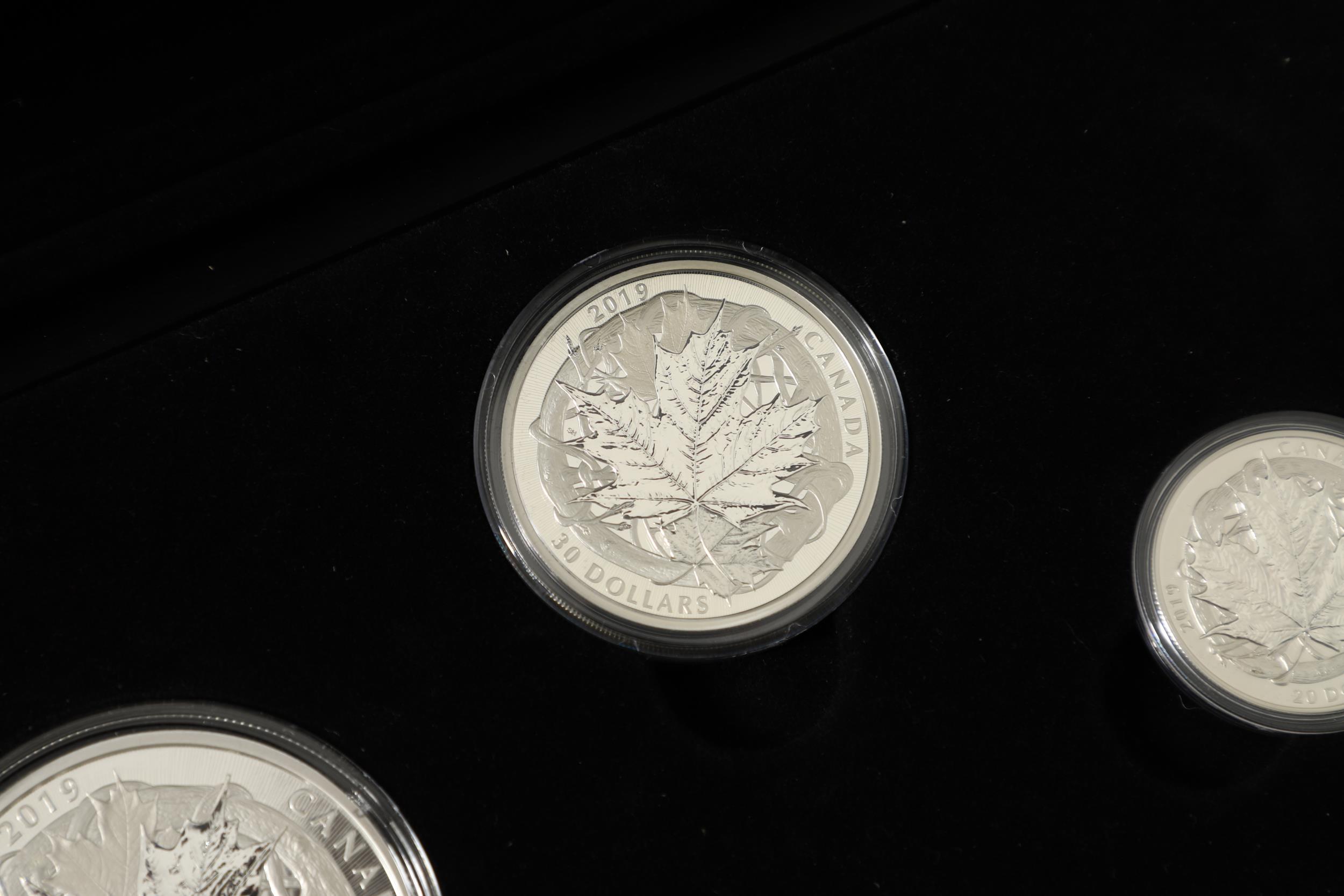AN ELIZABETH II ROYAL CANADIAN MINT SILVER FIVE COIN 'MAPLE MASTERS' COLLECTION. 2019. - Bild 12 aus 15