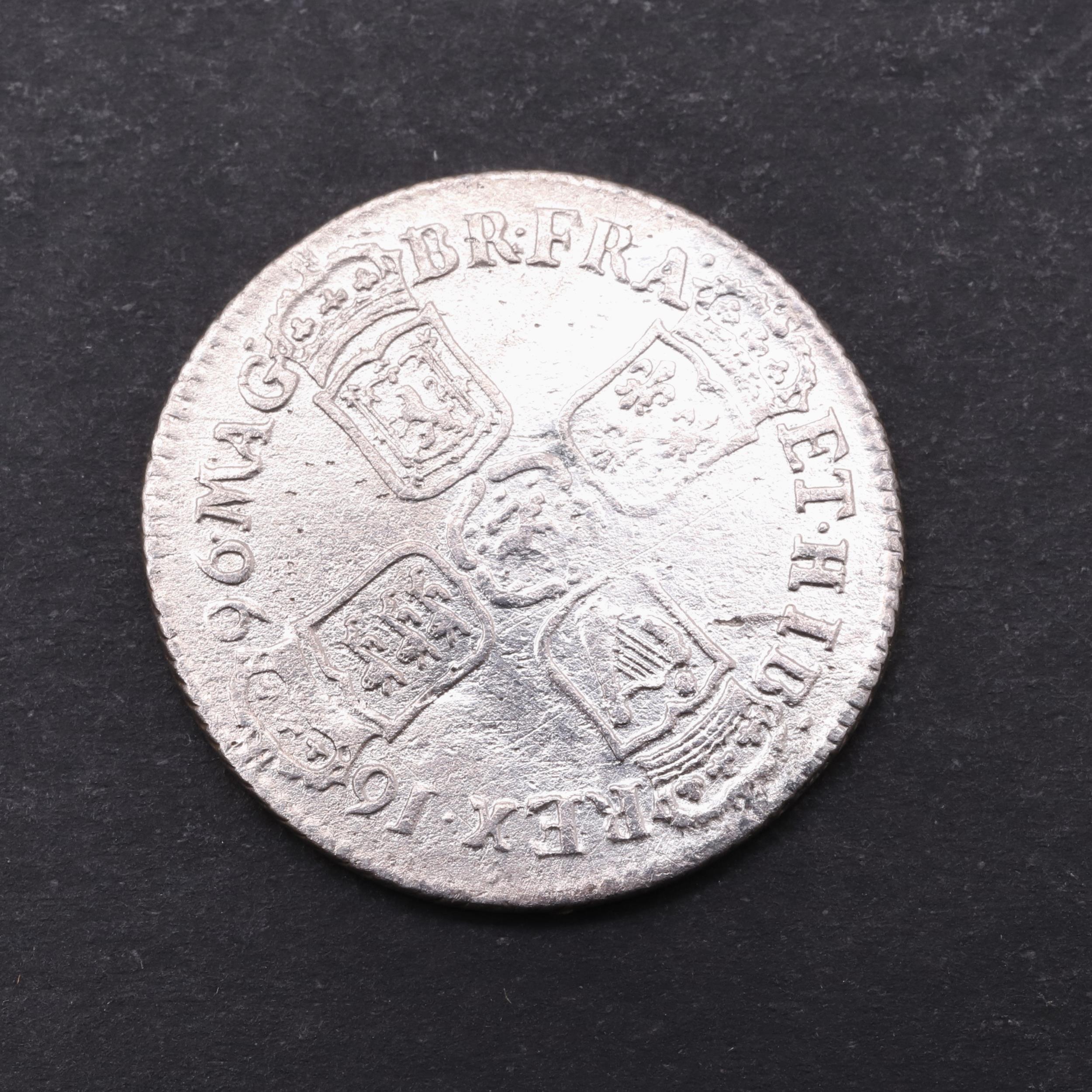 A WILLIAM III SHILLING, 1696, FROM THE WRECK OF THE ASSOCIATION. - Image 2 of 5