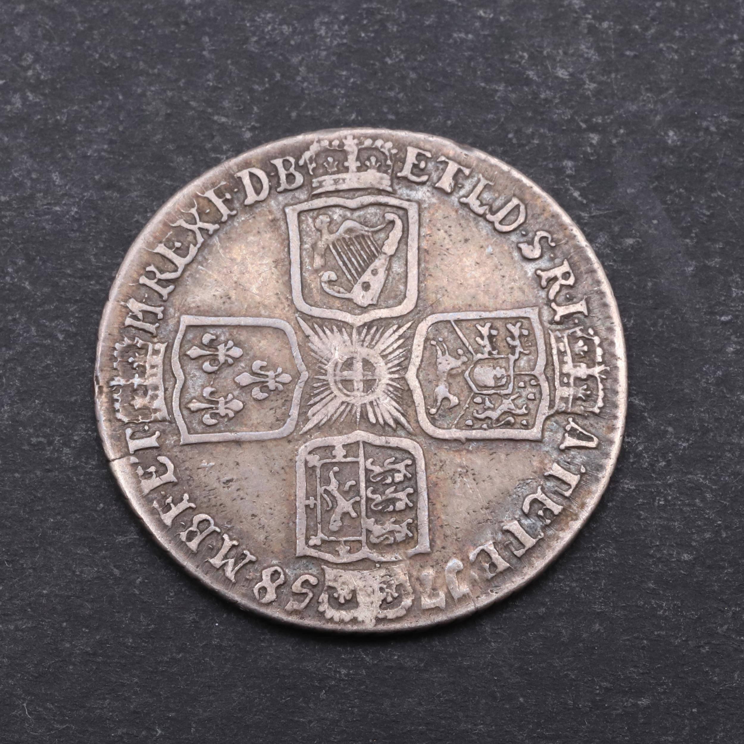 A GEORGE II SHILLING, 1758. - Image 2 of 3