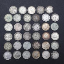 A COLLECTION OF QUEEN VICTORIA AND LATER THREEPENCE PIECES.