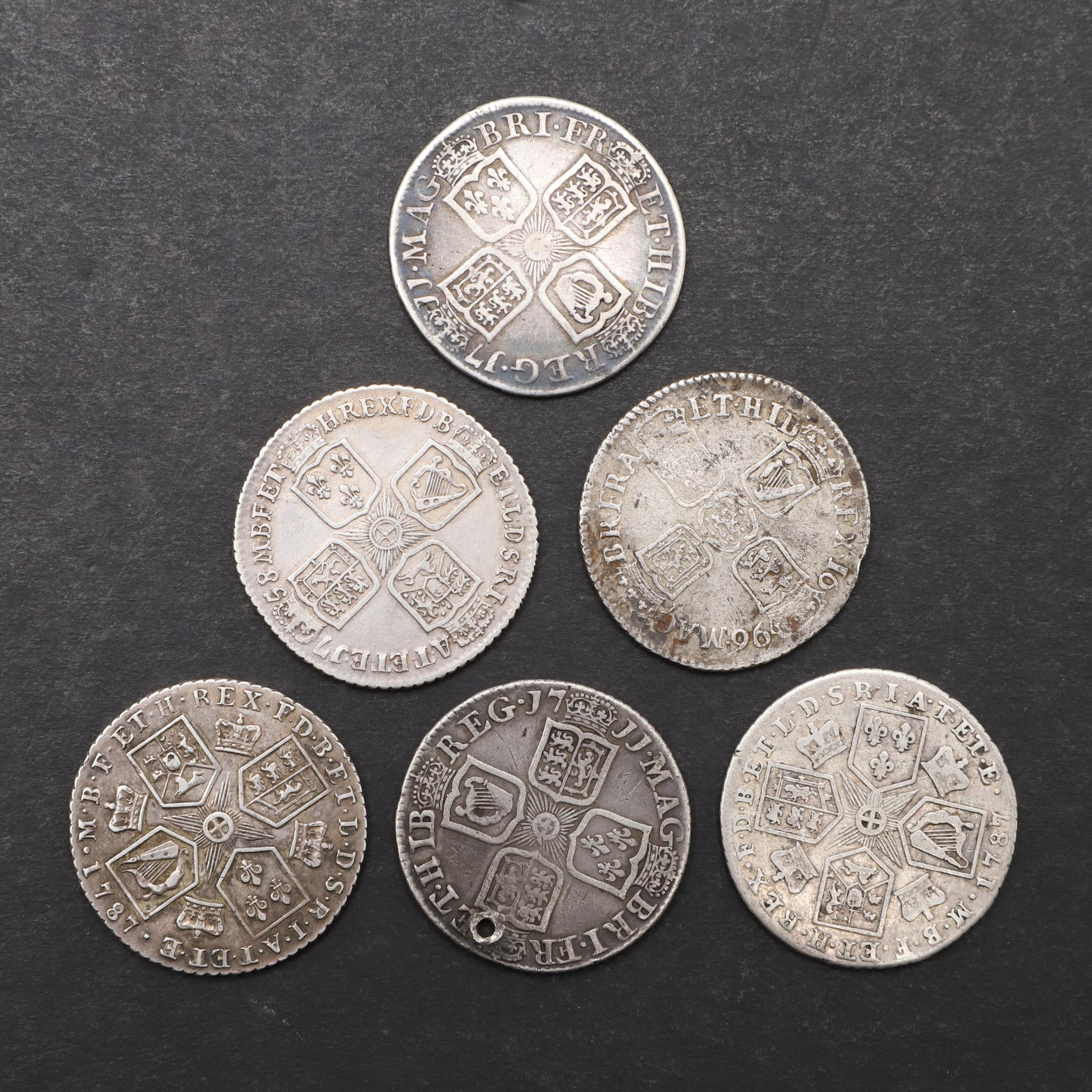 A COLLECTION OF SHILLINGS, WILLIAM III AND LATER. - Bild 2 aus 3