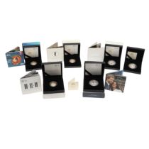 A COLLECTION OF ROYAL MINT PIEDFORT £2 SILVER COMMEMORATIVE ISSUES. 2017 AND 2018.
