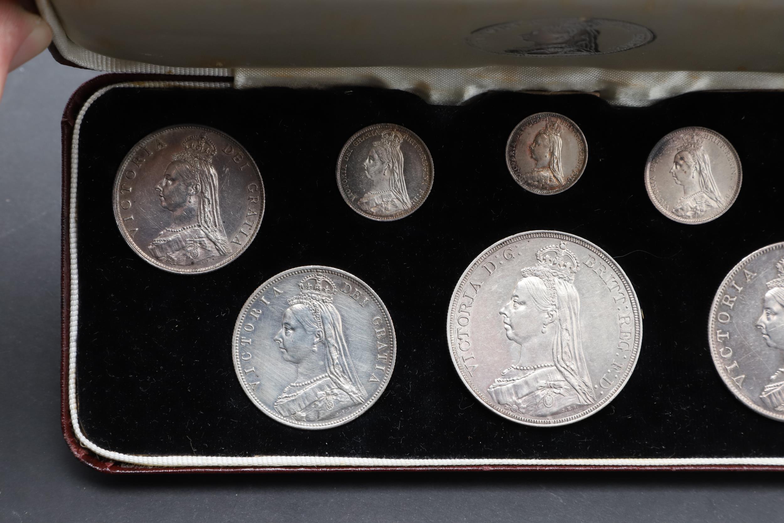 A QUEEN VICTORIA SPECIMEN SILVER COIN SET, 1887. - Image 2 of 5