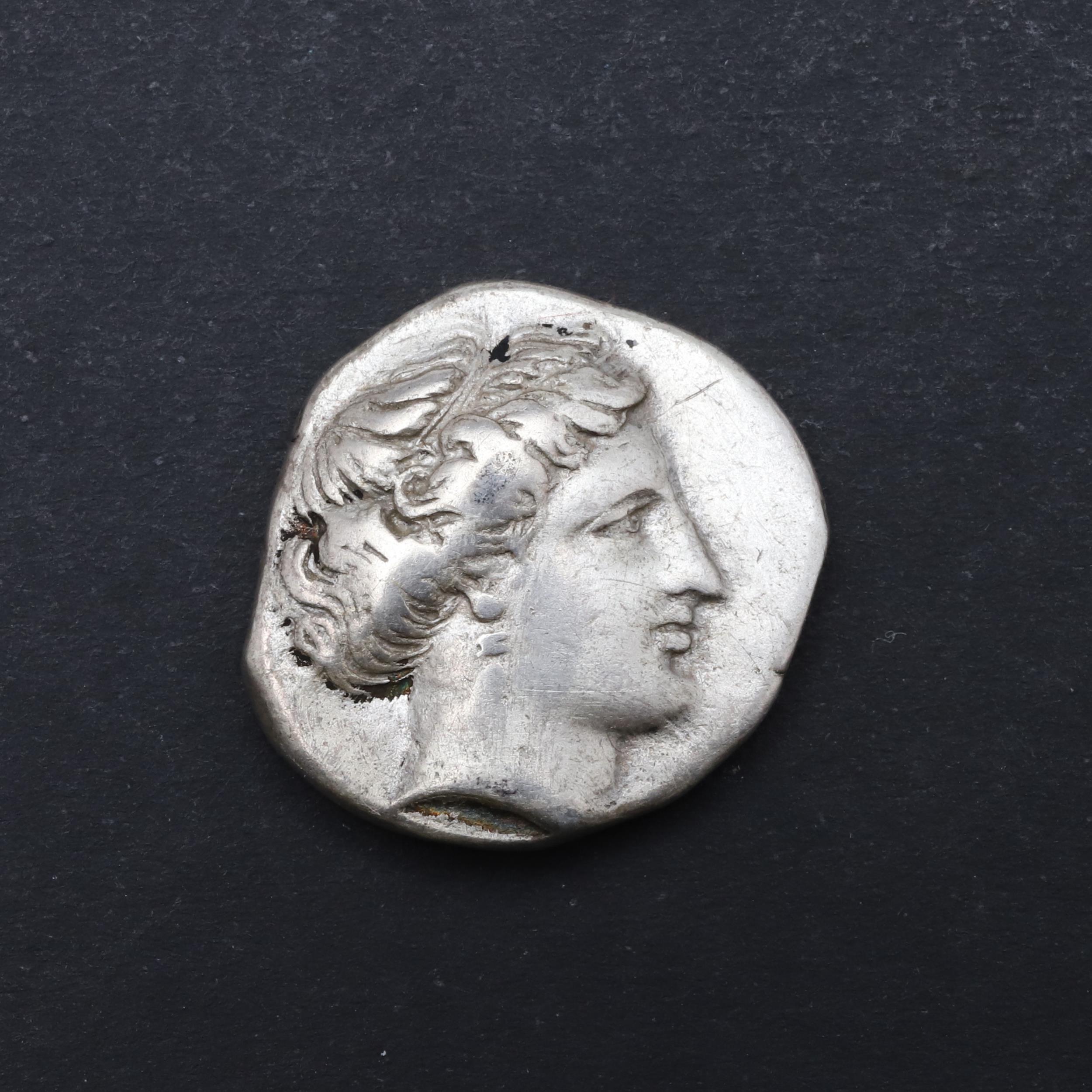 GREEK COINS: METAPONTION, SILVER STATER, 330 - 300 BC.