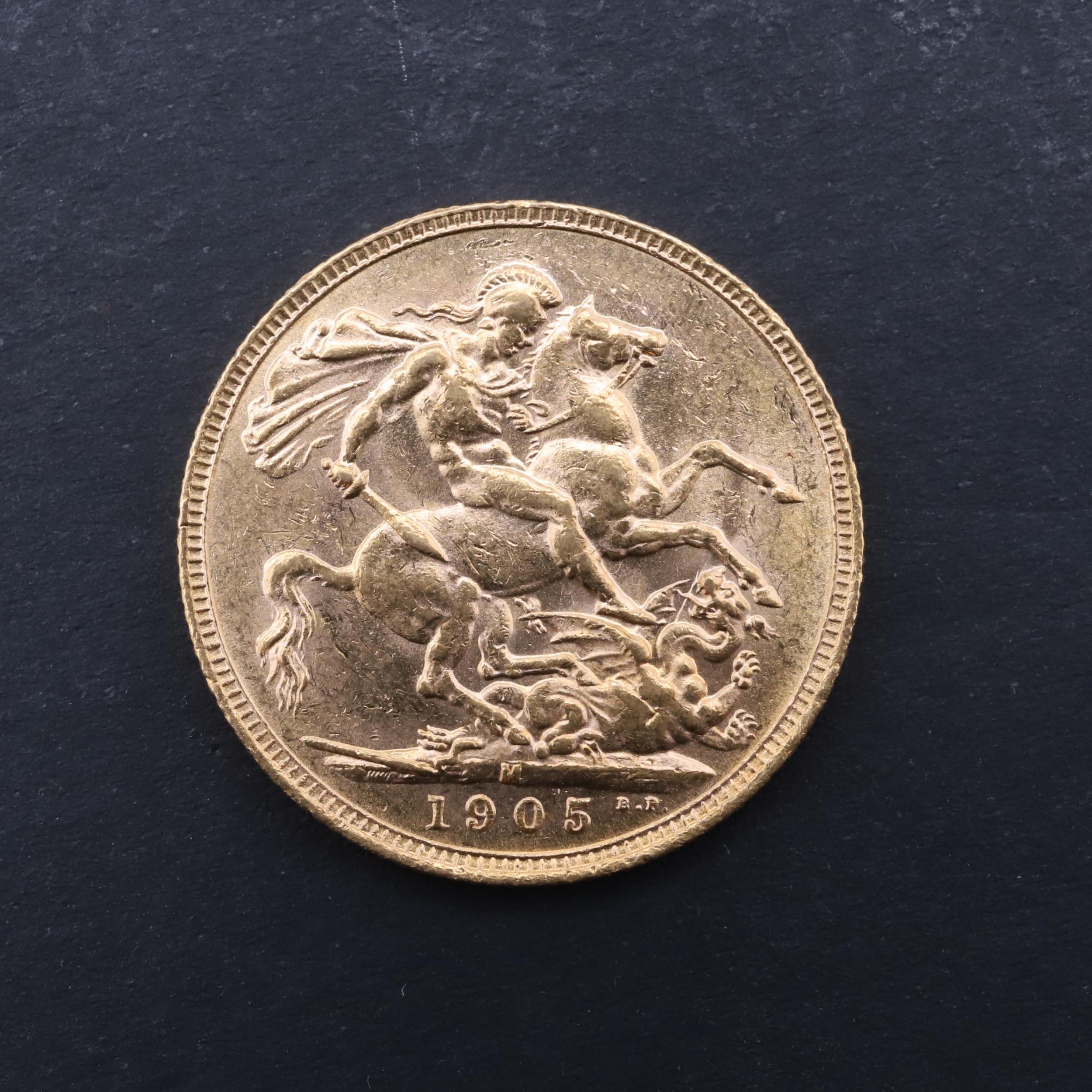 AN EDWARD VII SOVEREIGN. 1905. - Bild 2 aus 3