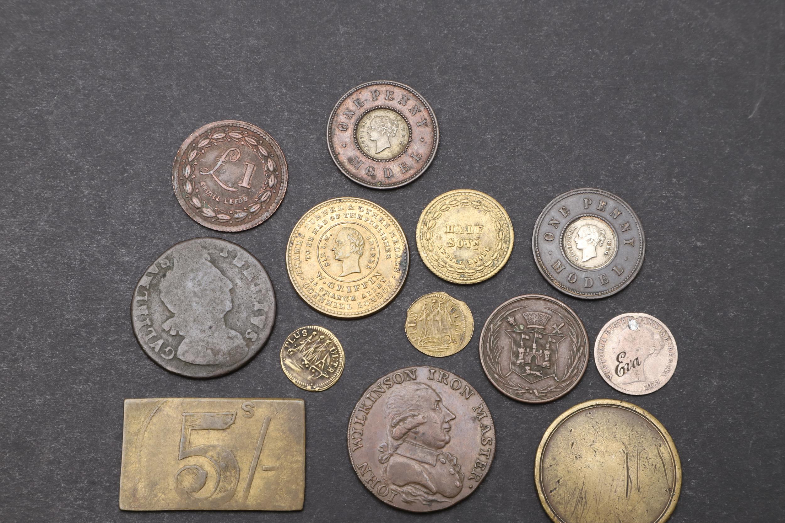 A COLLECTION OF TOKENS AND SIMILAR TO INCLUDE COUNTERMARKED EXAMPLES. - Image 2 of 6