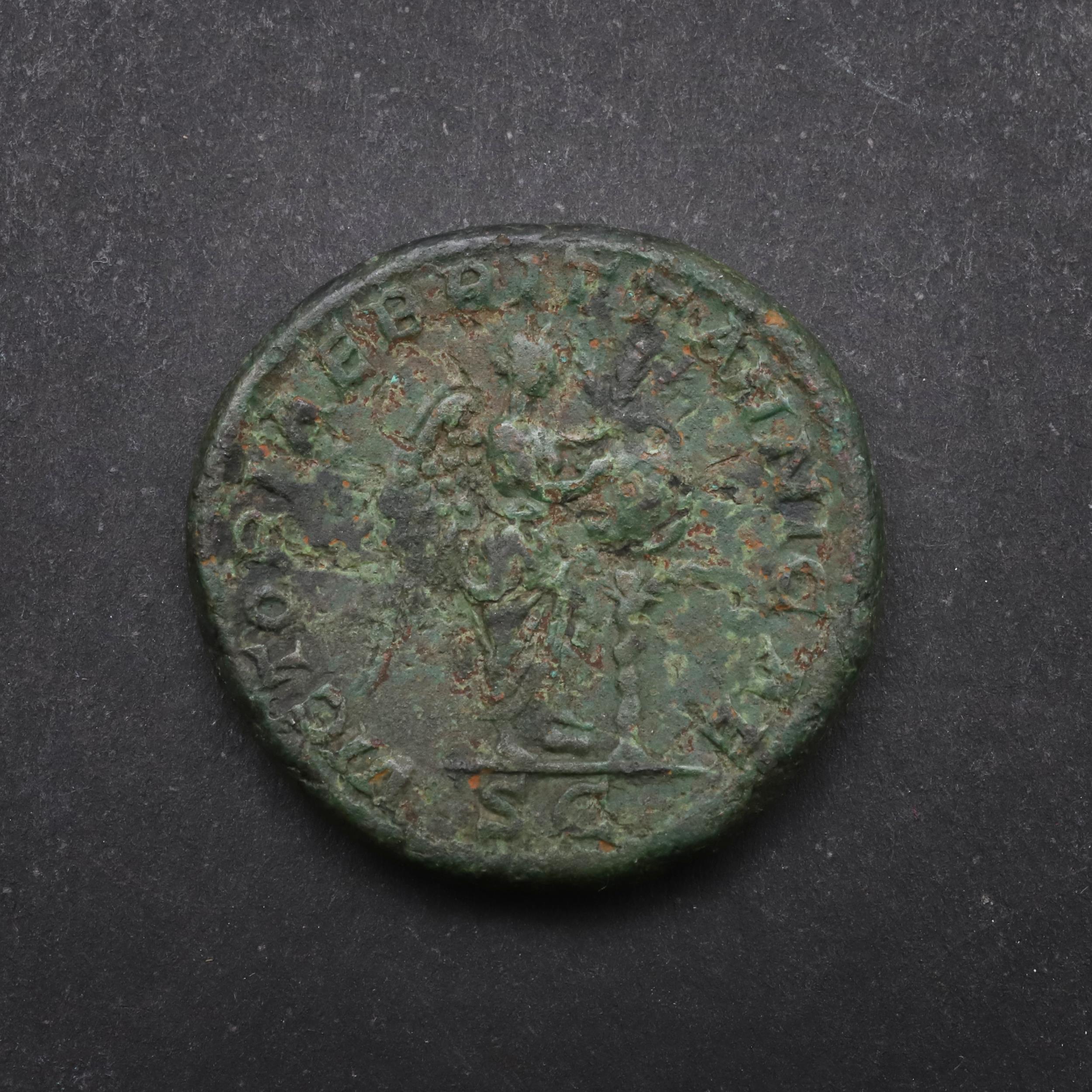 ROMAN IMPERIAL COINAGE: A COPPER AS OF ANTONINIUS PIUS WITH BRITANNIA REVERSE, 138-161 A.D. - Image 2 of 3