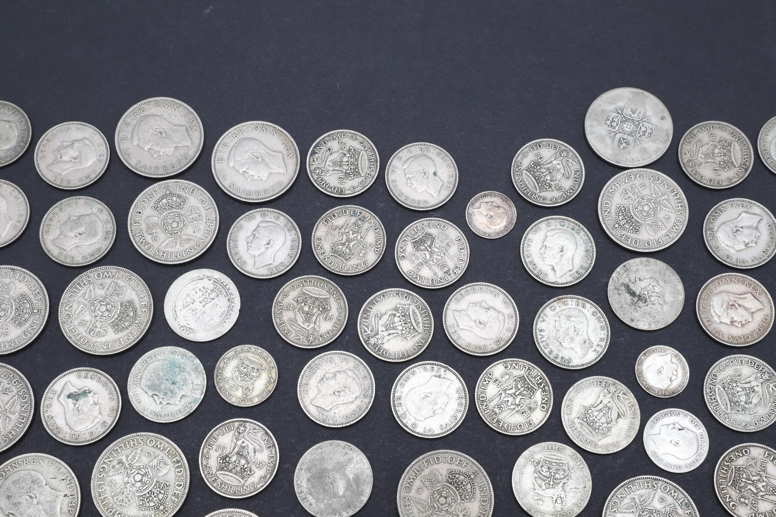 A COLLECTION OF PRE-DECIMAL PART SILVER AND LATER COINS. - Bild 7 aus 9