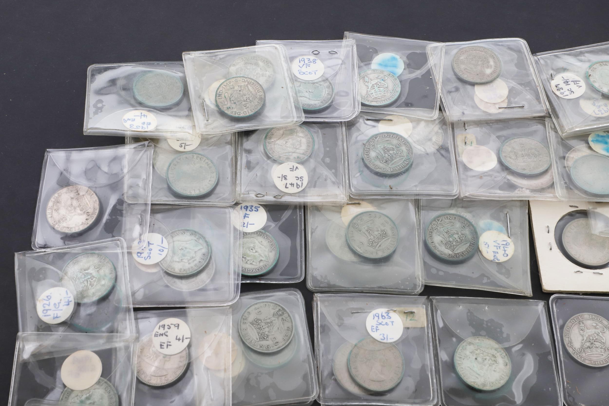 A DATE RUN OF GEORGE V, GEORGE VI AND ELIZABETH II PRE-DECIMAL SHILLLINGS. - Bild 2 aus 11