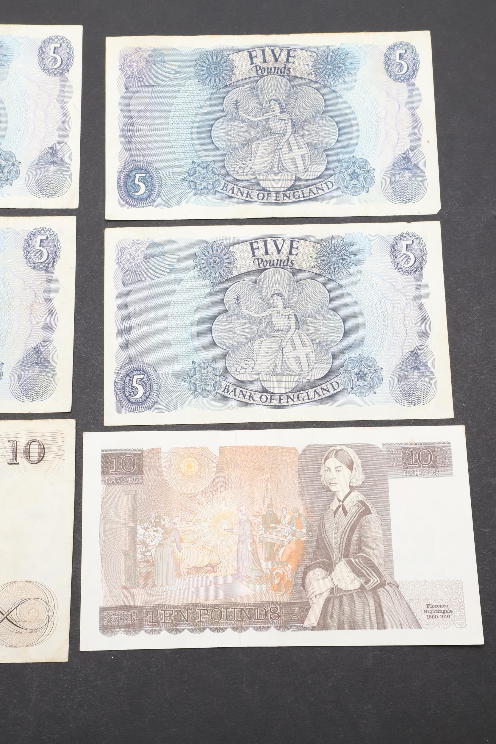 A COLLECTION OF BANK OF ENGLAND BANKNOTES TO INCLUDE TEN POUND NOTES. - Image 8 of 8