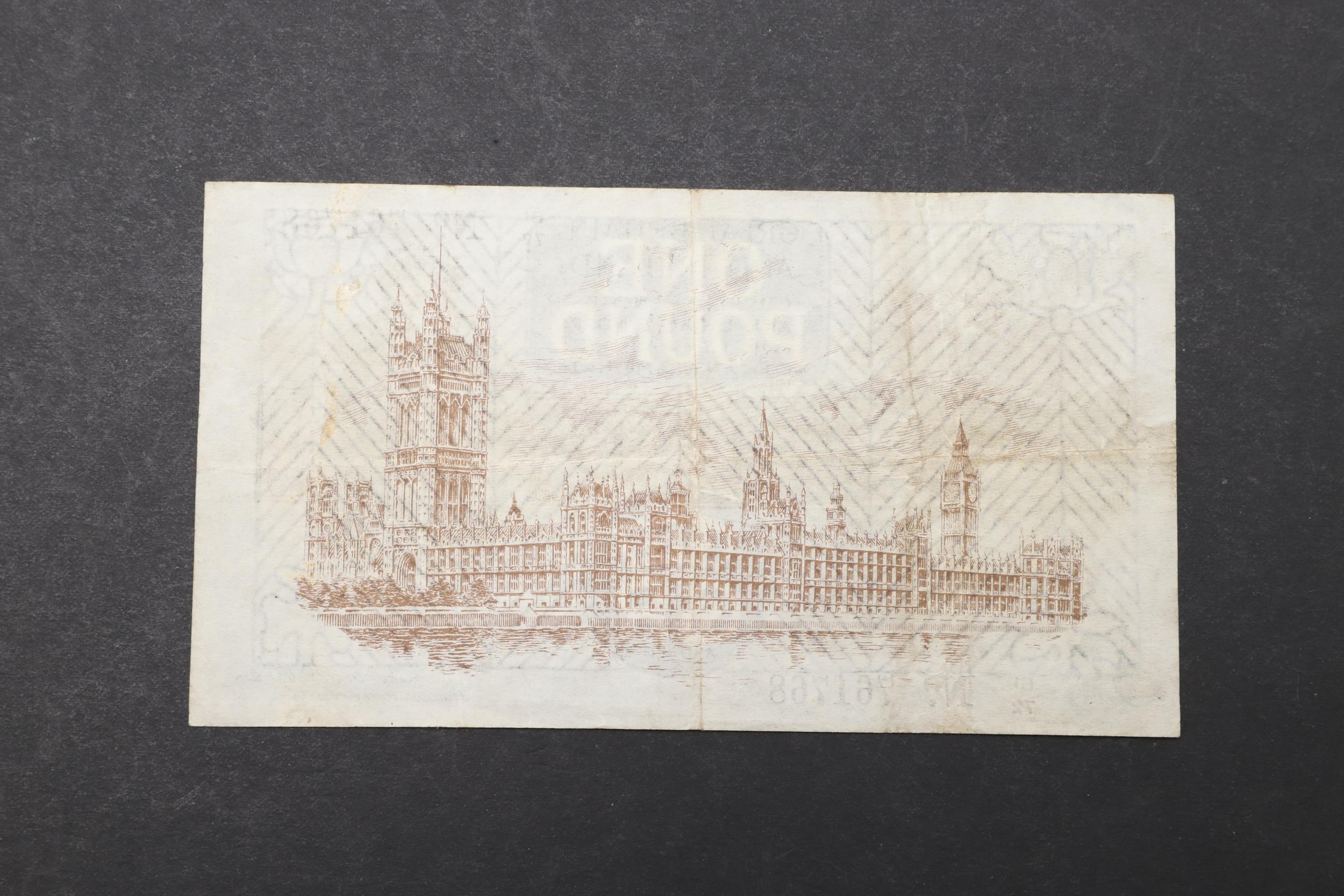 A SECOND WARREN FISHER ISSUE BANK OF ENGLAND ONE POUND NOTE. - Image 2 of 2