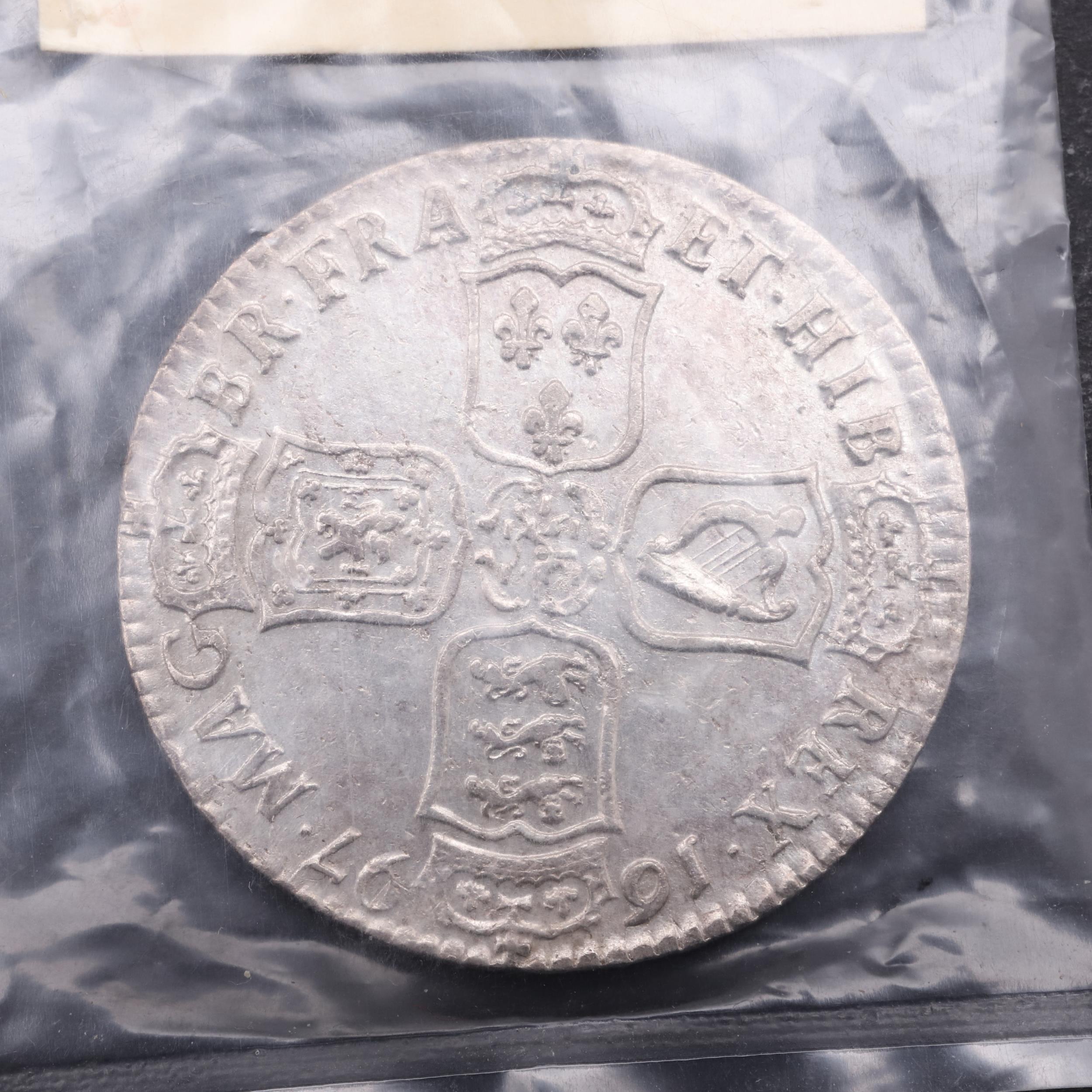 A WILLIAM III HALFCROWN, 1697, FROM THE WRECK OF THE ASSOCIATION. - Image 2 of 5