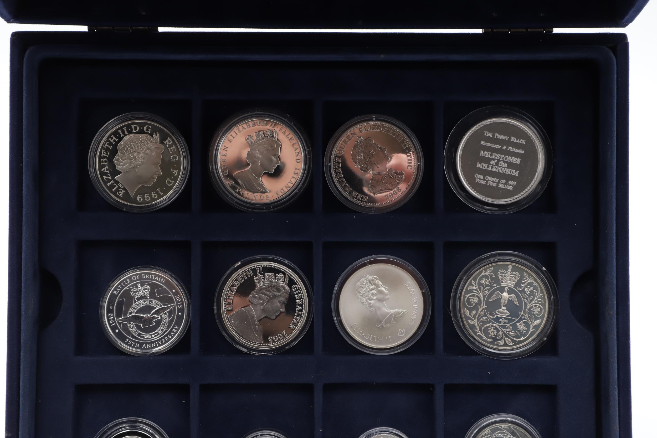 A COLLECTION OF SILVER AND SILVER PROOF ISSUES TO INCLUDE BRITANNIA AND OTHER COINS. - Bild 4 aus 9