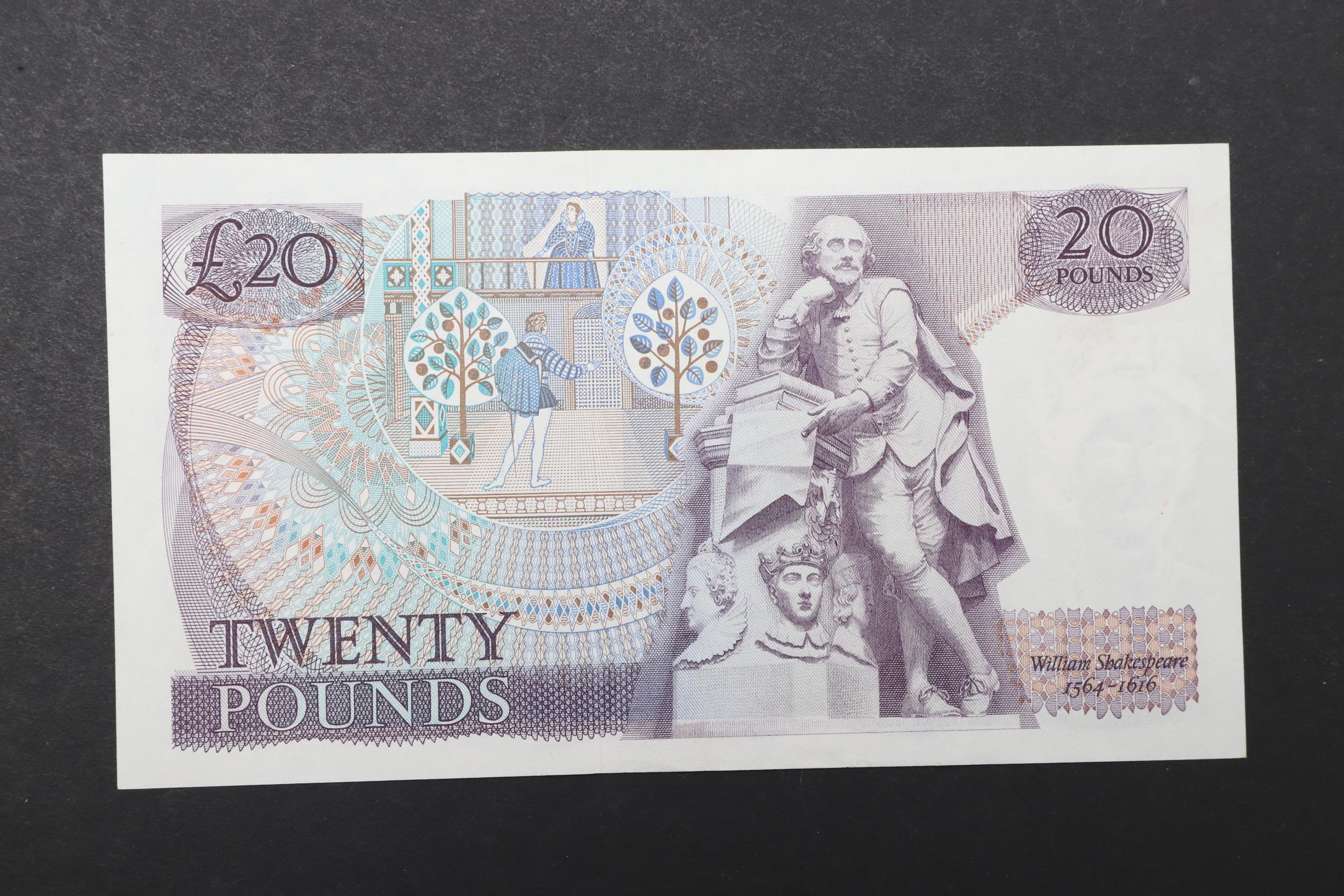 A SERIES D TWENTY POUND BANKNOTE SIGNED J.B.PAGE. - Image 2 of 2