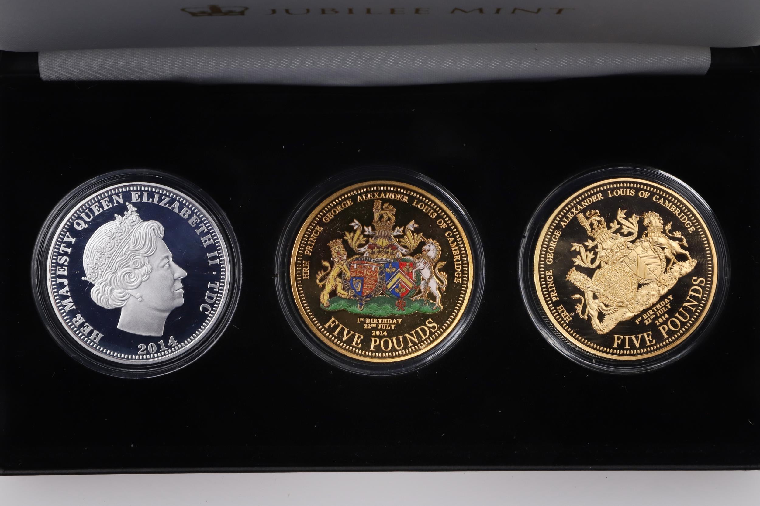 THREE JUBILEE MINT THREE COIN SILVER PROOF ROYALTY THEMED ISSUES, 2014, 2016 AND 2018. - Image 3 of 10