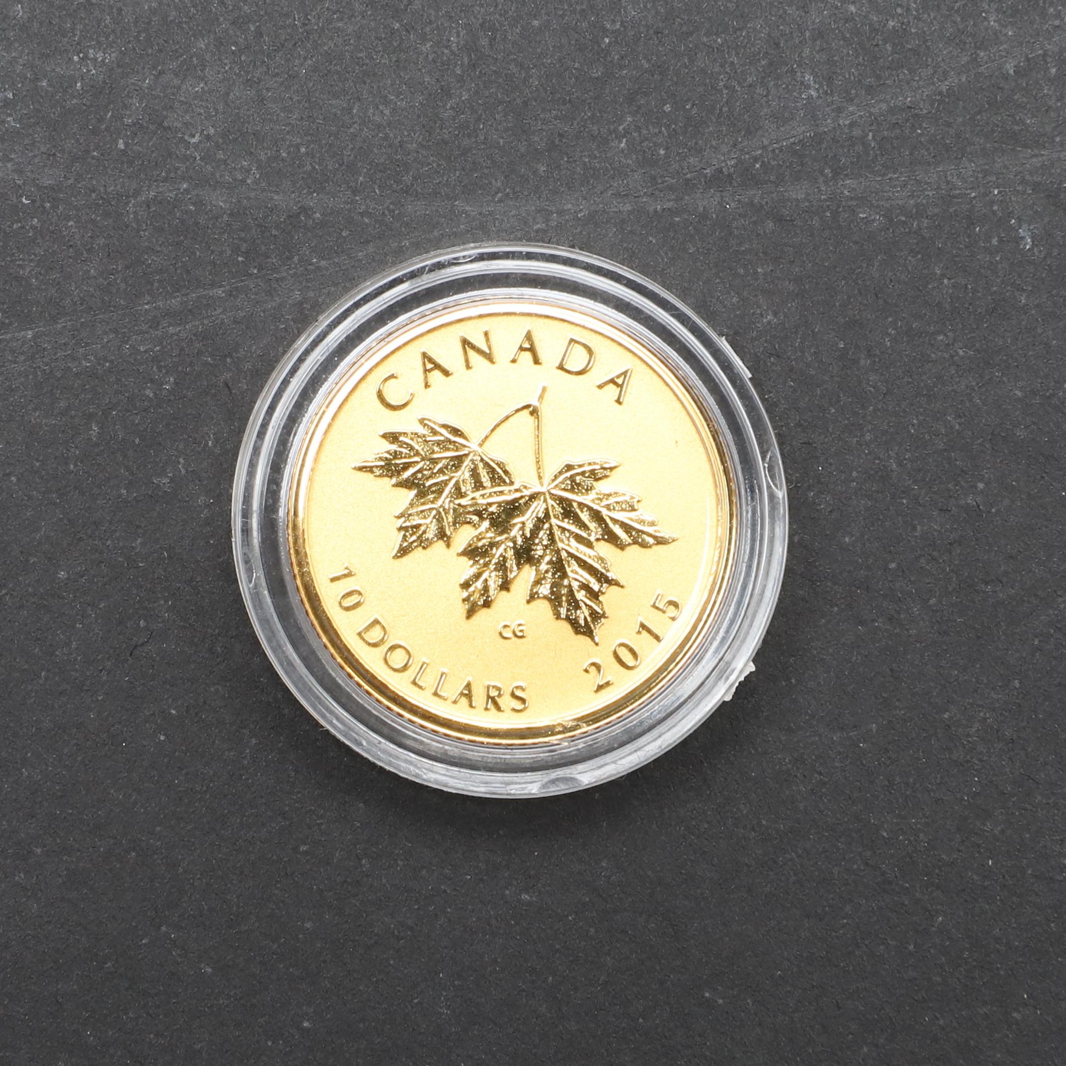 AN ELIZABETH II ROYAL CANADIAN MINT PROOF GOLD MAPLE. 2015. - Bild 3 aus 5