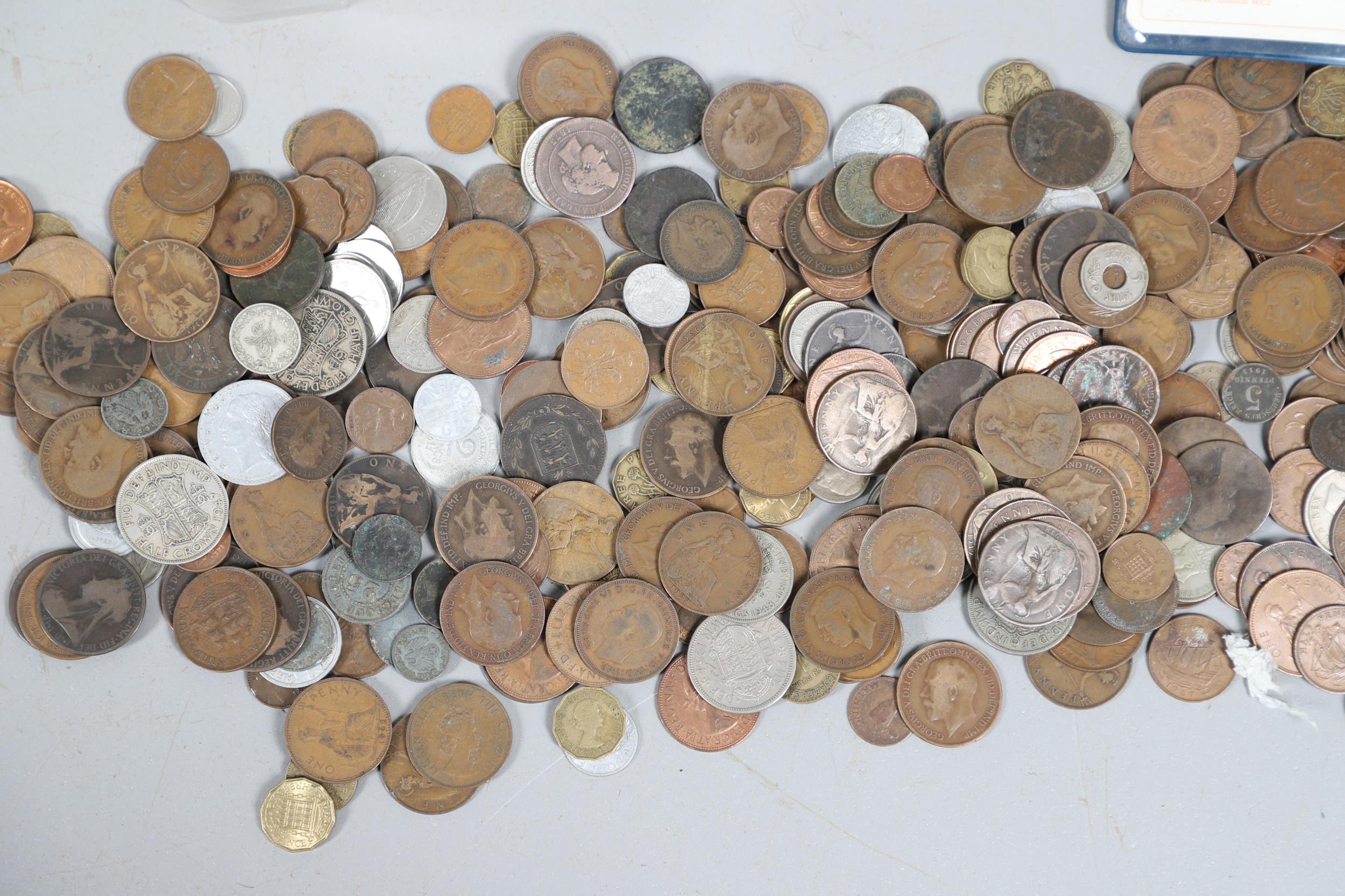 A LARGE COLLECTION OF PRE DECIMAL AND OTHER COINS. - Image 8 of 11