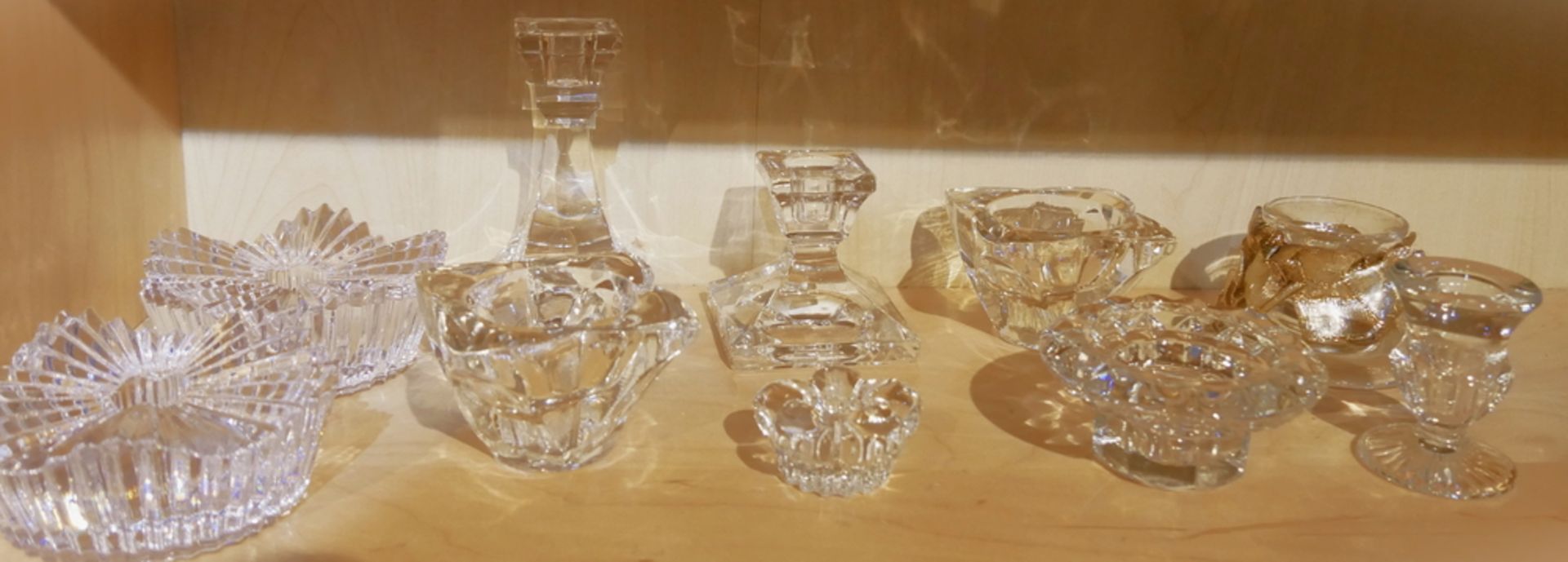 Konvolut Glas Kerzenständer, insgesamt 10 Stück. Verschiedene Ausführungen