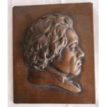 Bronze Wandplakette "Beethoven" unten rechts B. Maße: Höhe ca. 18 cm, Breite ca. 15 cm