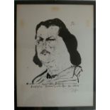Horst JANSSEN (1929-1995). Lithographie "Honore de Balzac" hinter Glas gerahmt. Handsigniert.