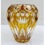 Nachtmann Bleikristall Vase, Bernsteinfarben. Höhe ca. 15 cm