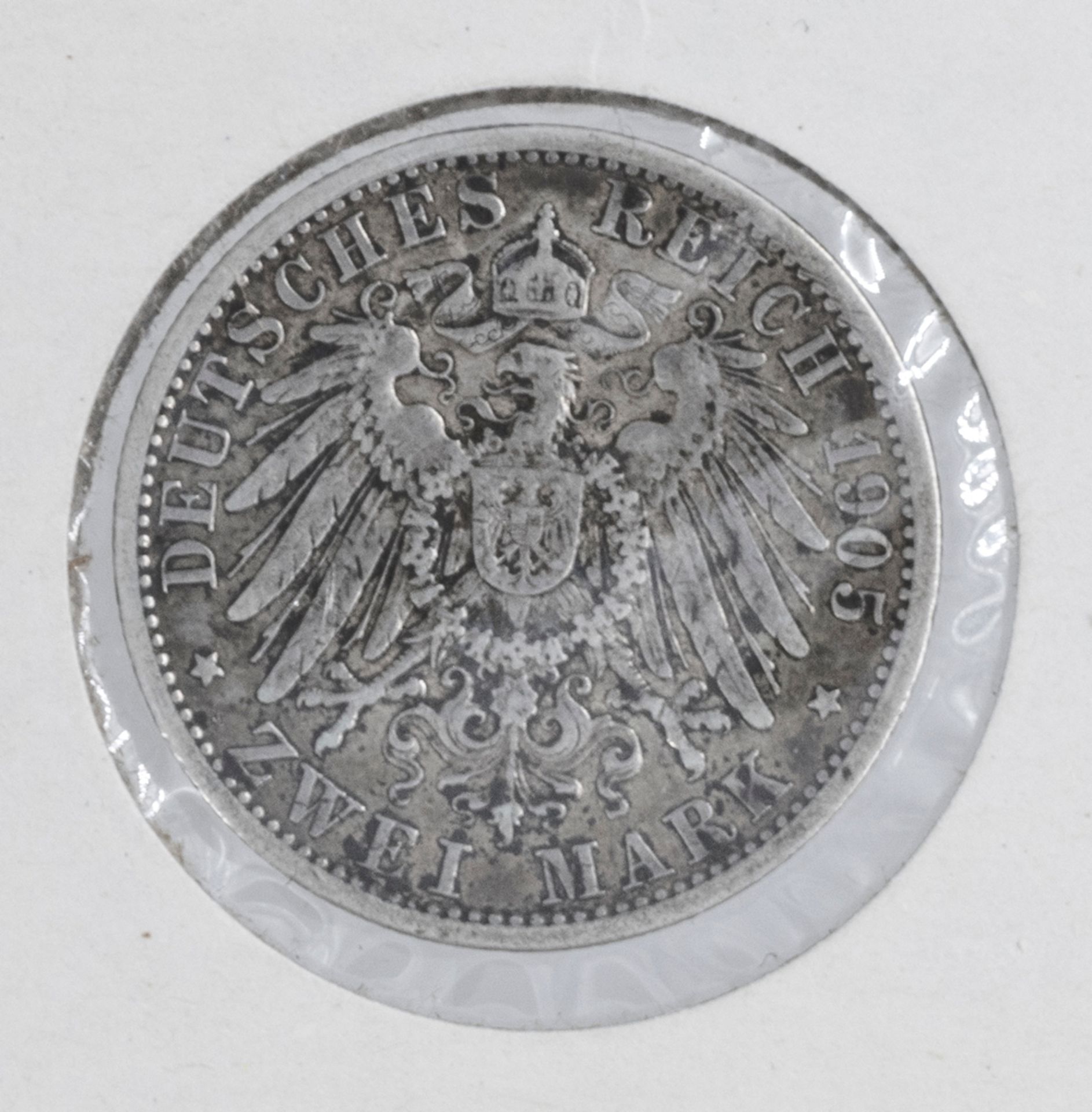 Deutsches Kaiserreich Preußen 1905 A, 2 Mark - Silbermünze "Wilhelm II.". Erhaltung: ss. - Bild 2 aus 2