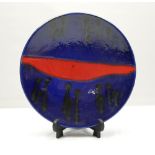 60/70er Jahre Keramik Schale Fat Lava mit blau rot und schwarzen Einschmelzungen. Durchmesser ca. 29