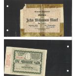Banknotenalbum mit Notgeldscheinen, teilweise gefüllt, bitte besichtigen! Achtung, es wurden nur