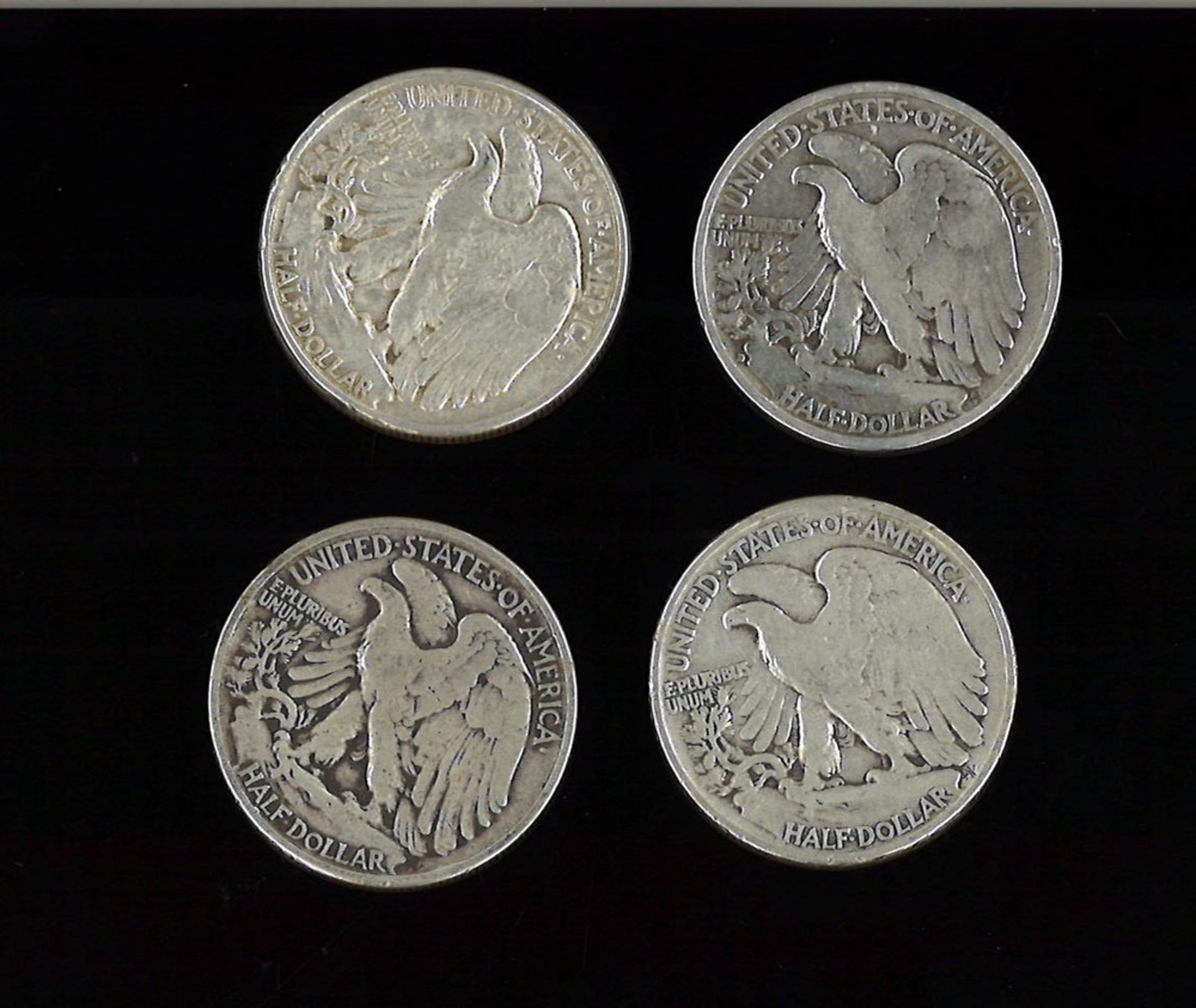 Lot von 1/2 Silberdollar, 900er Silber, 1942-1943, 1945-1946. Insgesamt 4 Stück. - Bild 2 aus 2