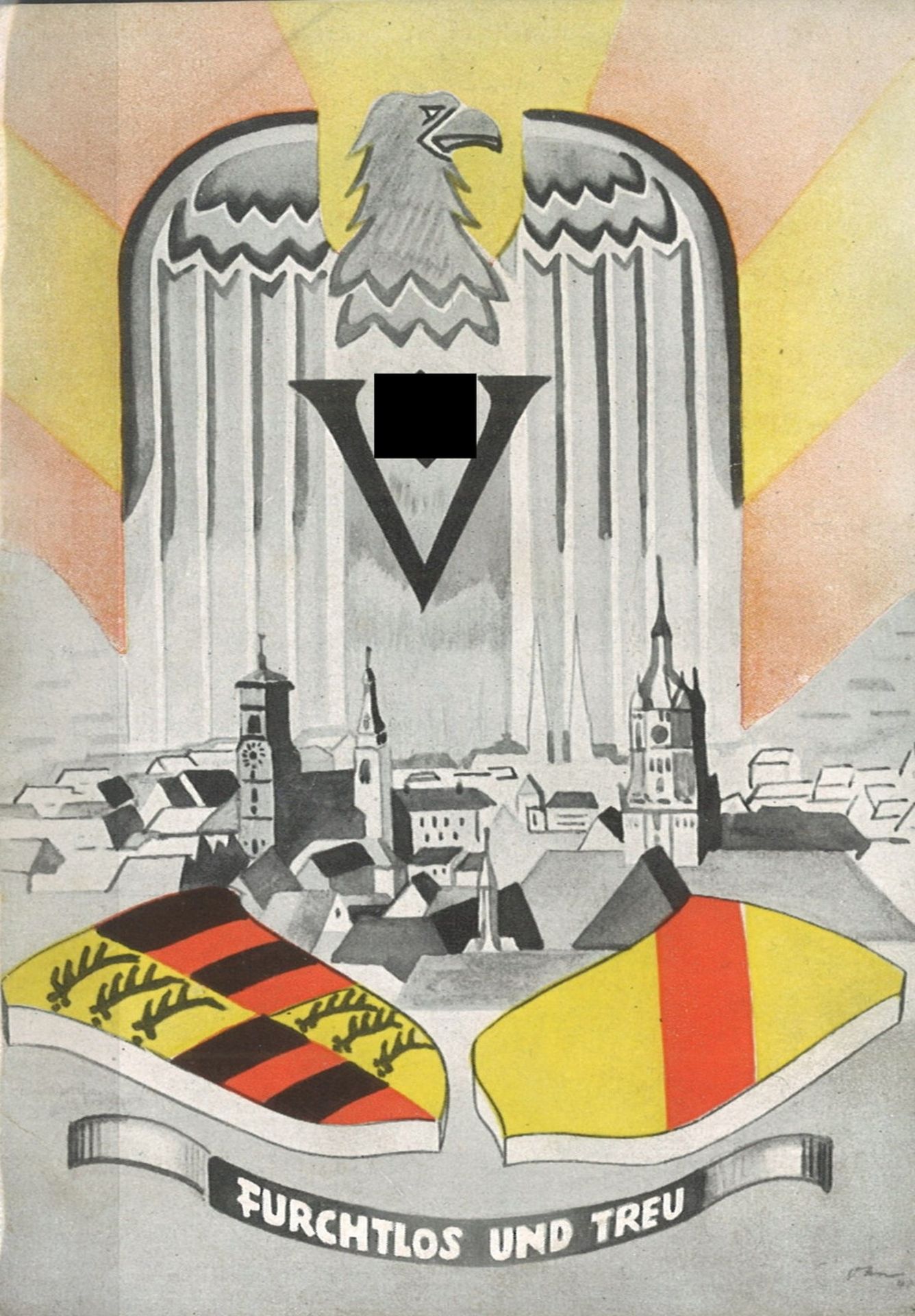 Postkarte des Wehrkreiskommando V Stuttgart für das Kriegs - WHW 1939/40