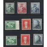 Amerikanische Zone 1949, Michel-Nr. 103-105 und 2 x 108-110