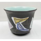 Hans Welling. RUSCHA Dekor Marocco Keramik "Übertopf" 232/3 Handarbeit. Höhe ca. 15 cm,