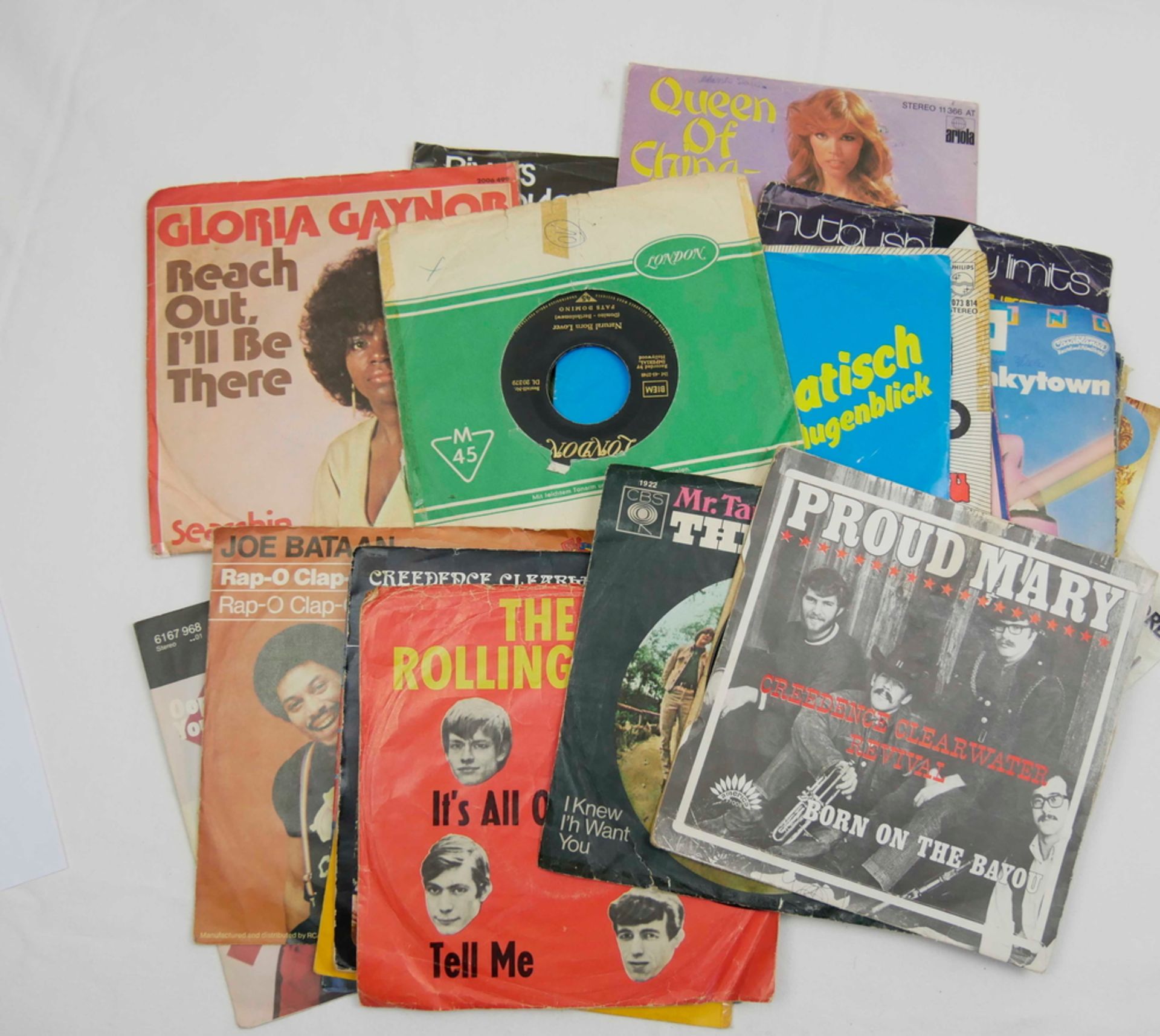 Lot Singles, dabei Rolling Stones, Creedence Clearwater Revival, etc.