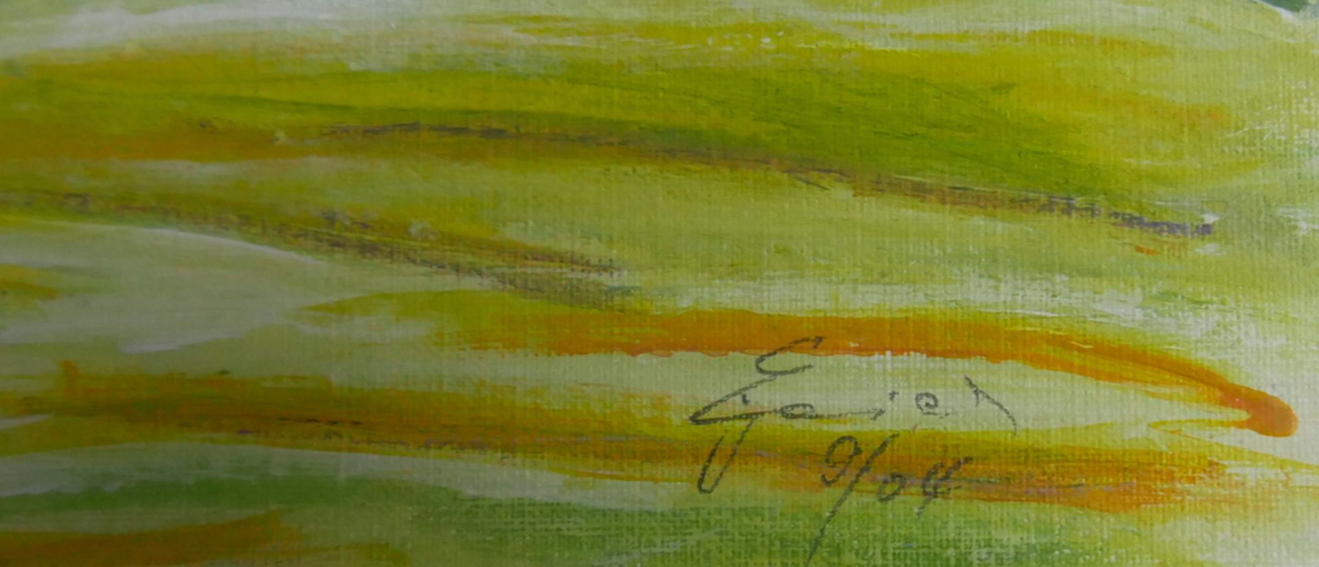 Aquarell "Landschaftsmalerei" hinter Glas gerahmt, rechts unten unleserliche Signatur. Gesamtmaße: - Bild 2 aus 2