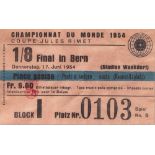 1/8 Finalkarte Fußball WM Bern 1954. Sehr guter Zustand.