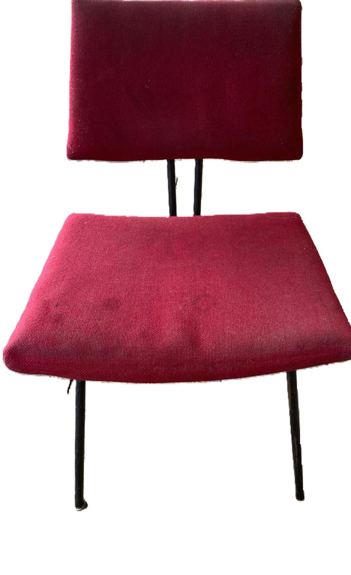 Knoll International, Stuhl auf Metallgestell, Stoff überzogene Holzsitzfläche, 1950-1960er Jahre.