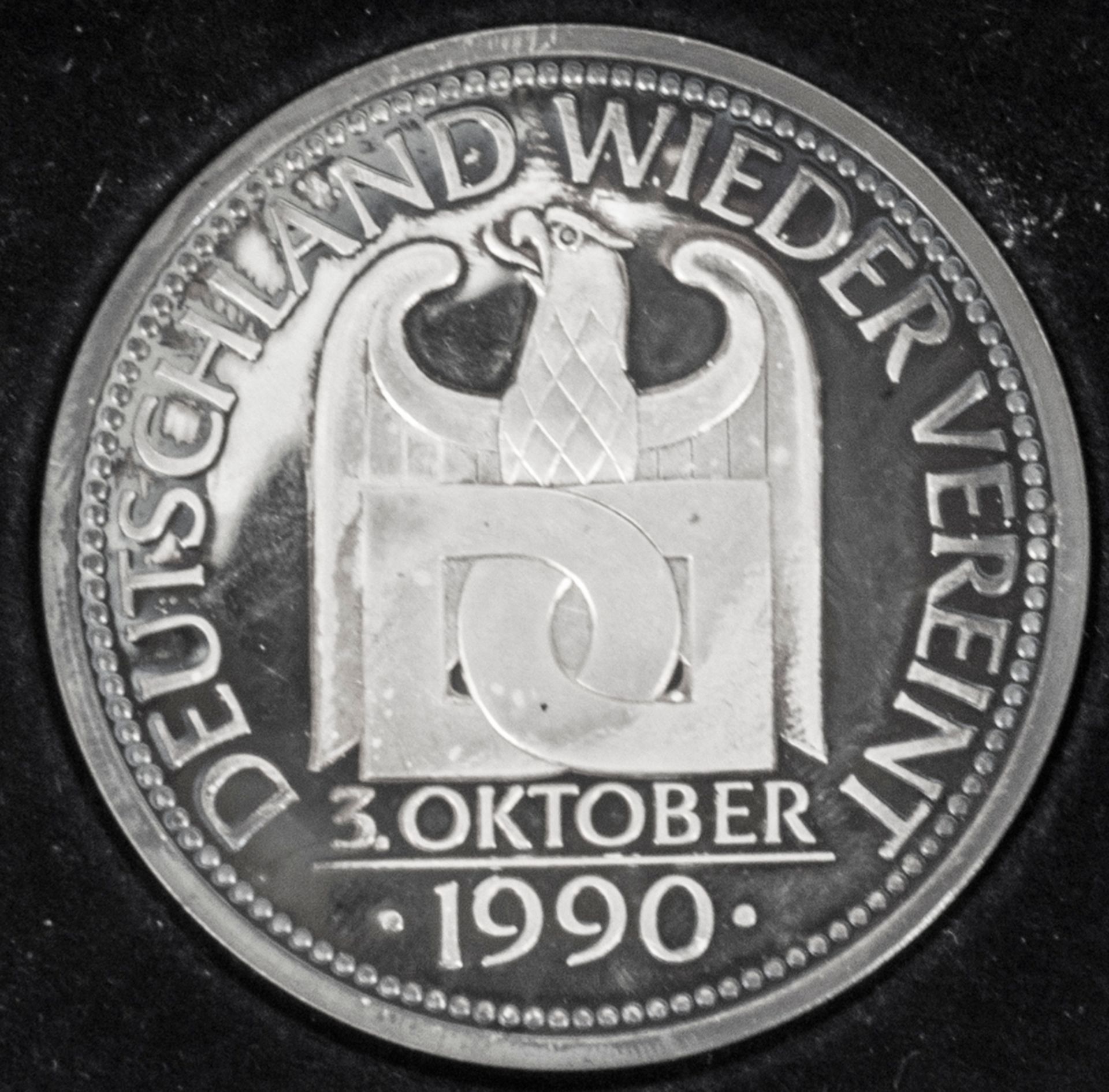 Deutschland 1990, Wiedervereinigungs - Medaille, 3. Oktober 1990, Silber 999, Durchmesser: ca. 50,