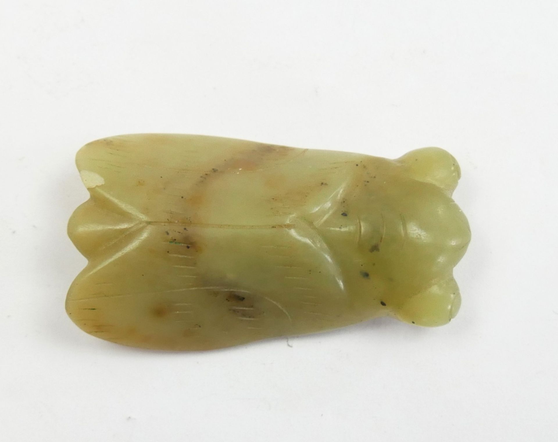 Jade? Schnitzerei, China, Länge ca. 5,5 cm
