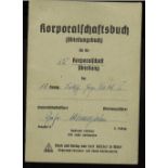 3. Reich , Korporalschaftsbuch für die 15. Korporalschaft Abteilung der 10. Kompanie