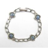 835er Silber Armband mit Opal - Dubletten. Länge ca. 20 cm