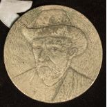 Medaille "Vincent van Gogh", Amsterdam. Cu vergoldet. Durchmesser: ca. 50 mm, Gewicht: ca. 70 g.