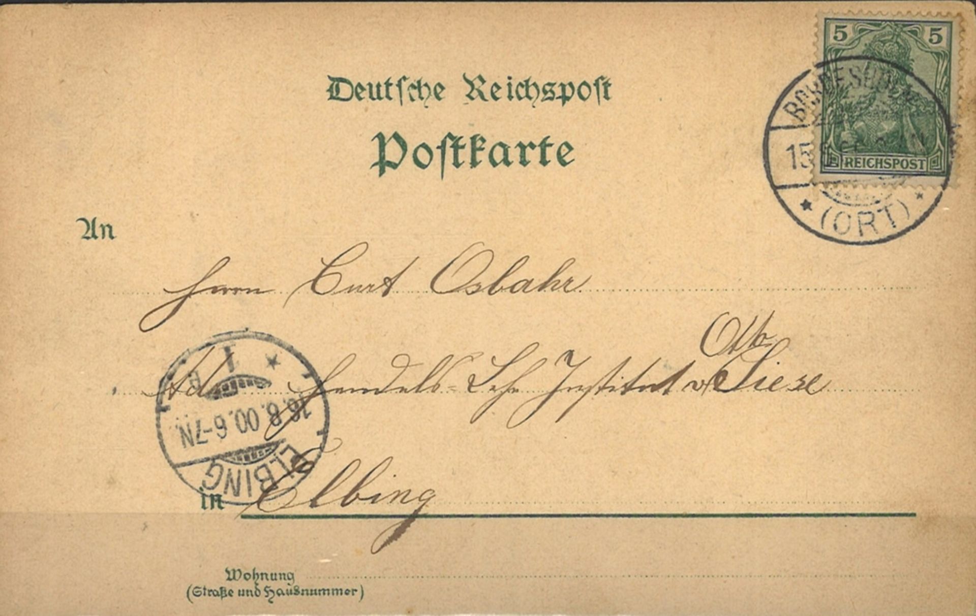 Deutsche Reichspost Postkarte "Gruss aus Brügge", gelaufen - Image 2 of 2