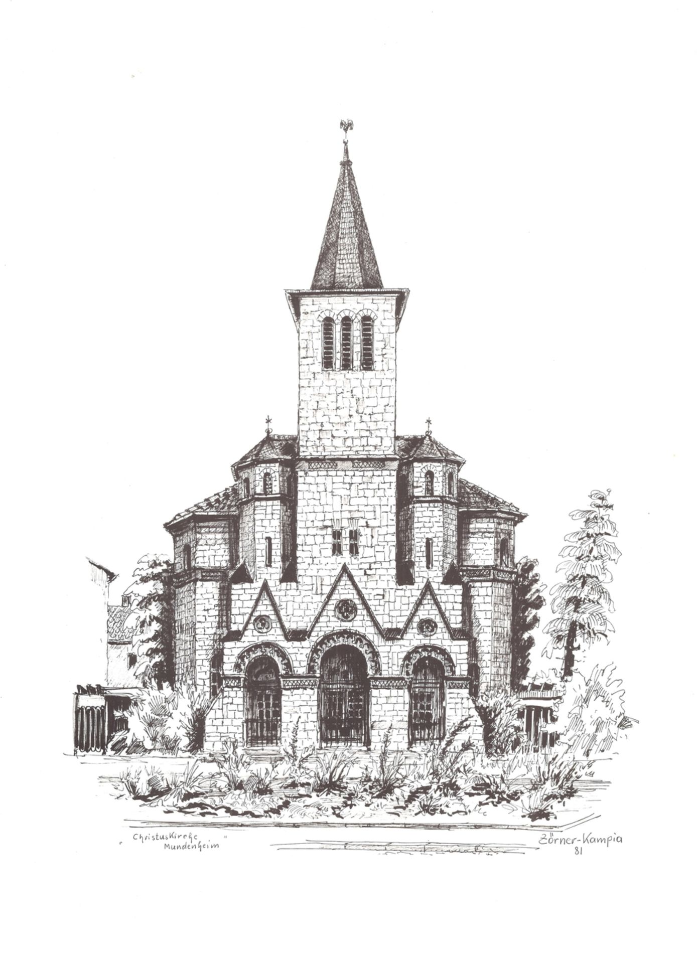 "Ludwigshafener Kirchen in der Zeichnung" Die Originale dieser Kunstmappe wurden im Auftrag von - Bild 4 aus 4