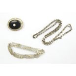 Lot Silberschmuck, dabei Brosche, Kette, etc., 800er Silber gepunzt