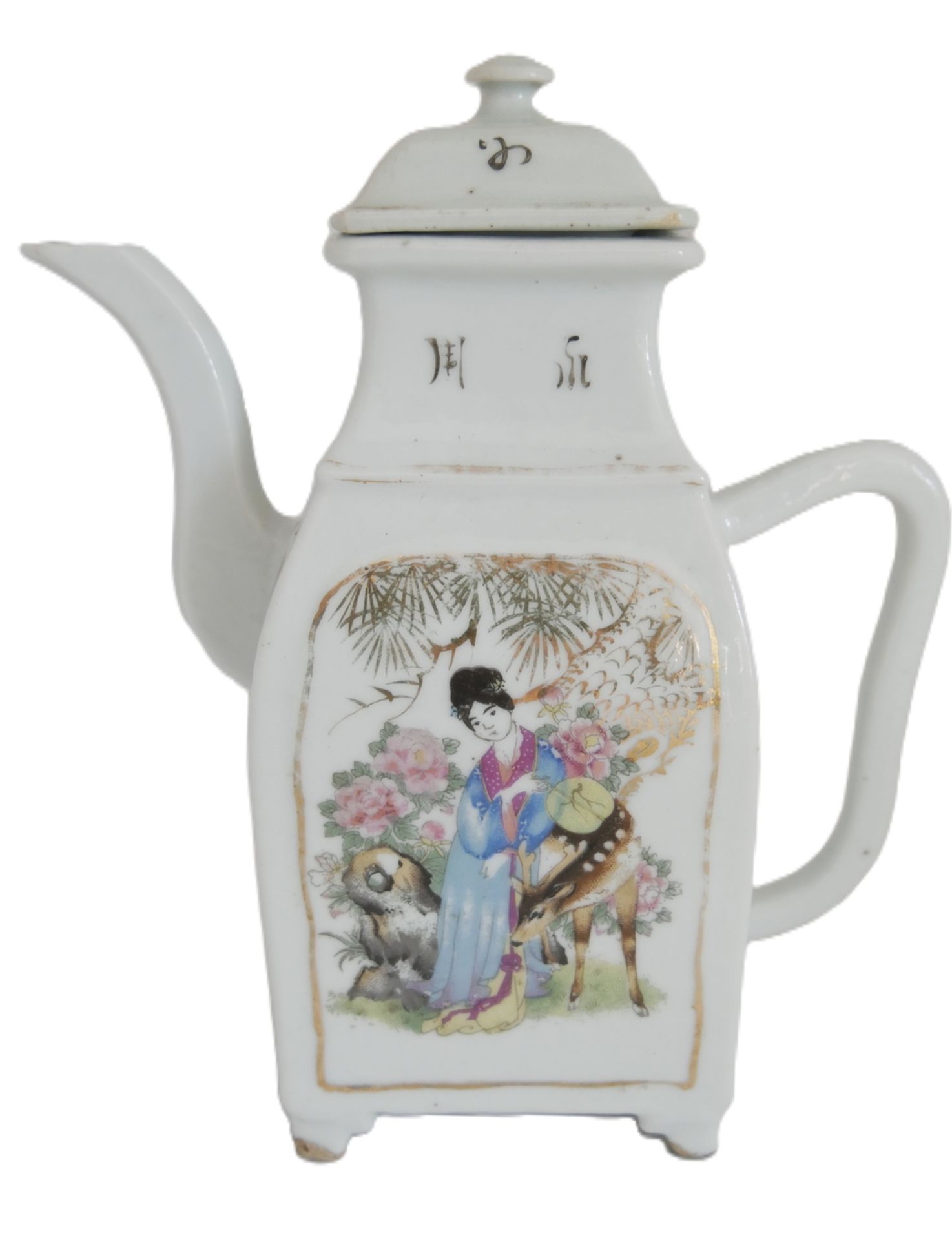Aus Sammelauflösung! Altes chinesisches Porzellan des 19. Jahrhunderts. Reisweinkanne, Quing -