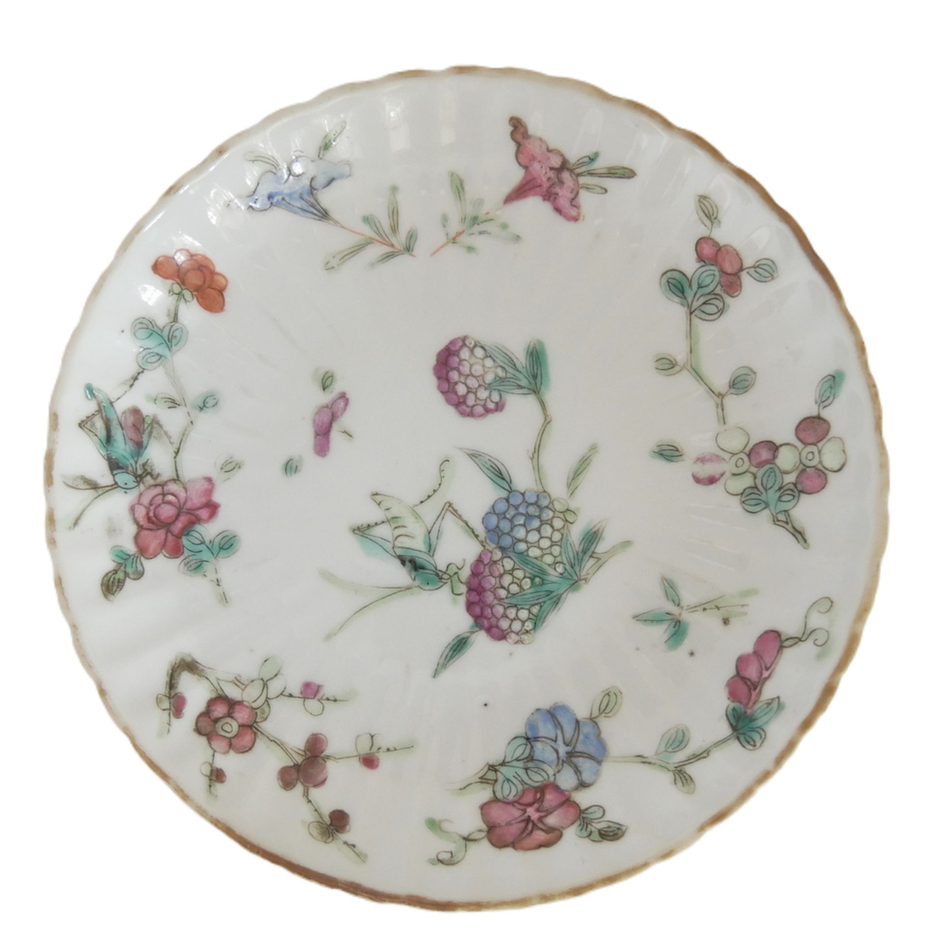 Aus Sammelauflösung! Altes chinesisches Porzellan des 19. Jahrhunderts. Tellerchen mit Blumen und