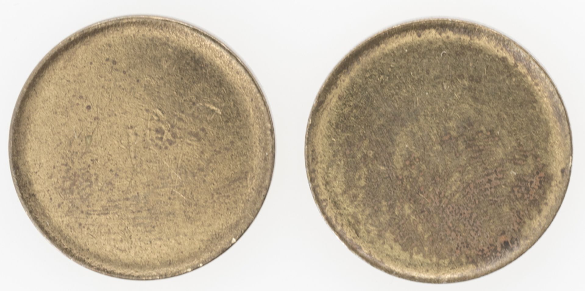 BRD, zwei Ronden für ein 5 Pfennig - Stück. Schrötling beidseitig ungeprägt. Durchmesser: ca. 18, - Image 2 of 2