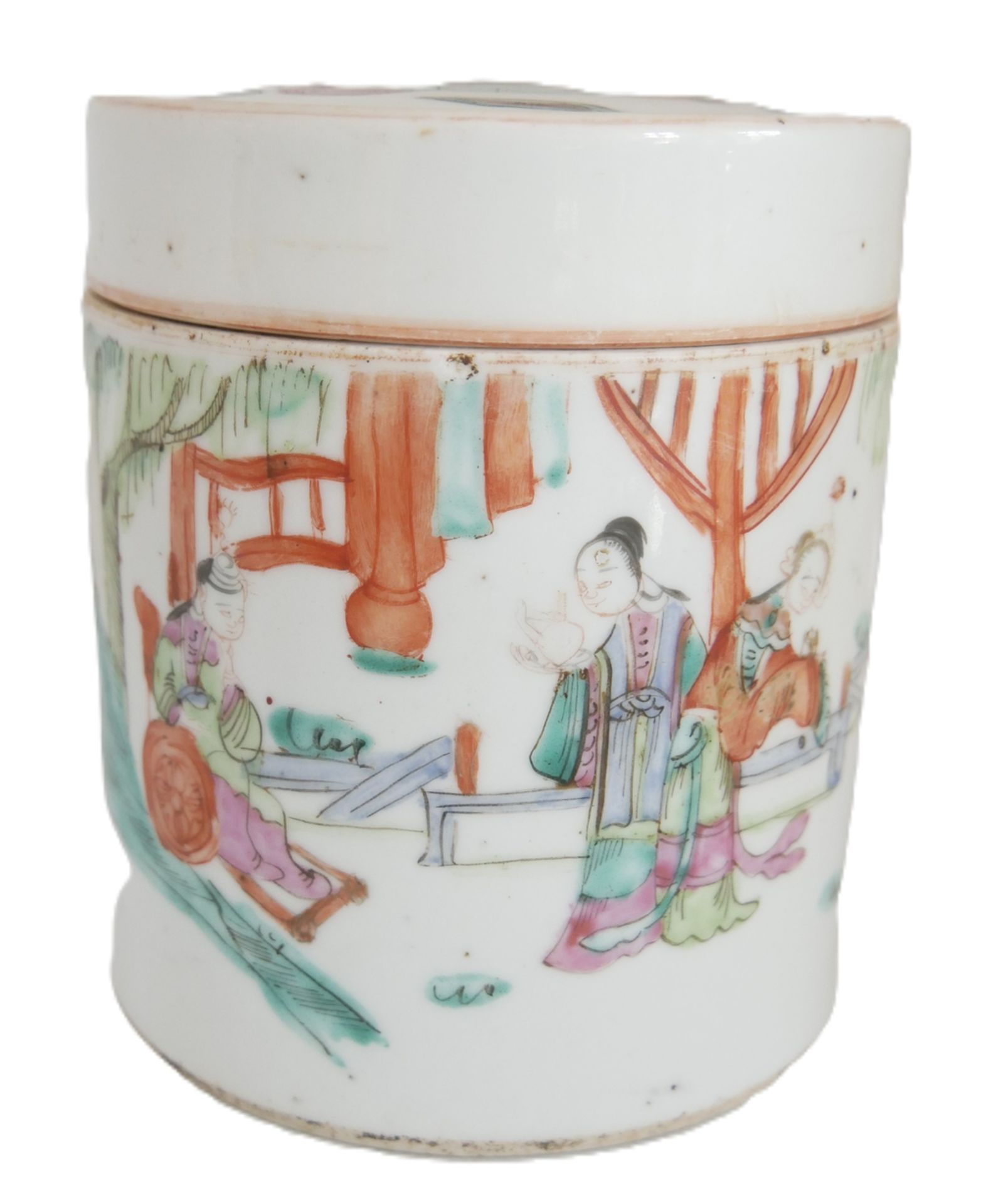 Aus Sammelauflösung! Altes chinesisches Porzellan des 19. Jahrhunderts. Deckeldose, Ansicht 4